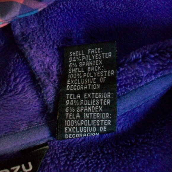 Snozu Pink Blue Purple Plaid Hood Rain Jacket GIRLS Sz L (14-16) - Picture 10 of 13